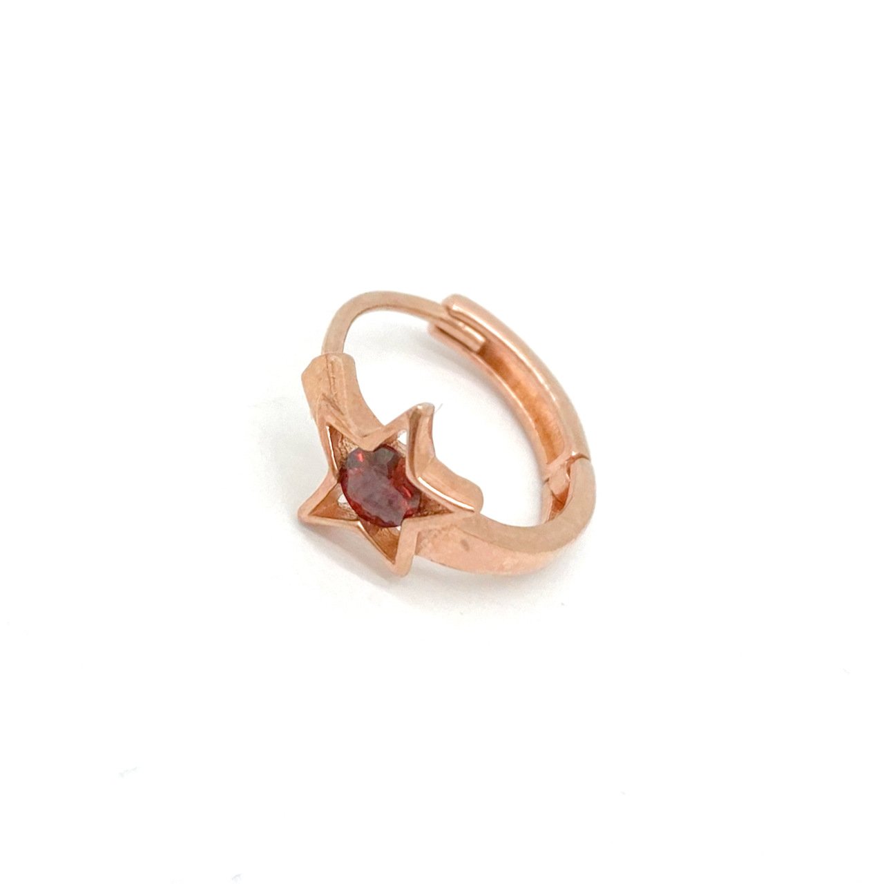 Kırmızı Taşlı Yıldız Küpe -1.2 cm- adet
