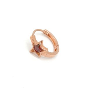 Kırmızı Taşlı Yıldız Küpe -1.2 cm- adet