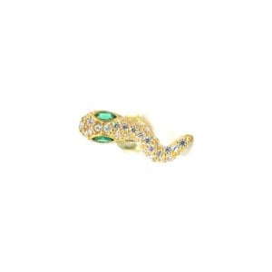 Gümüş Minik Gold Yılan Küpe -adet-