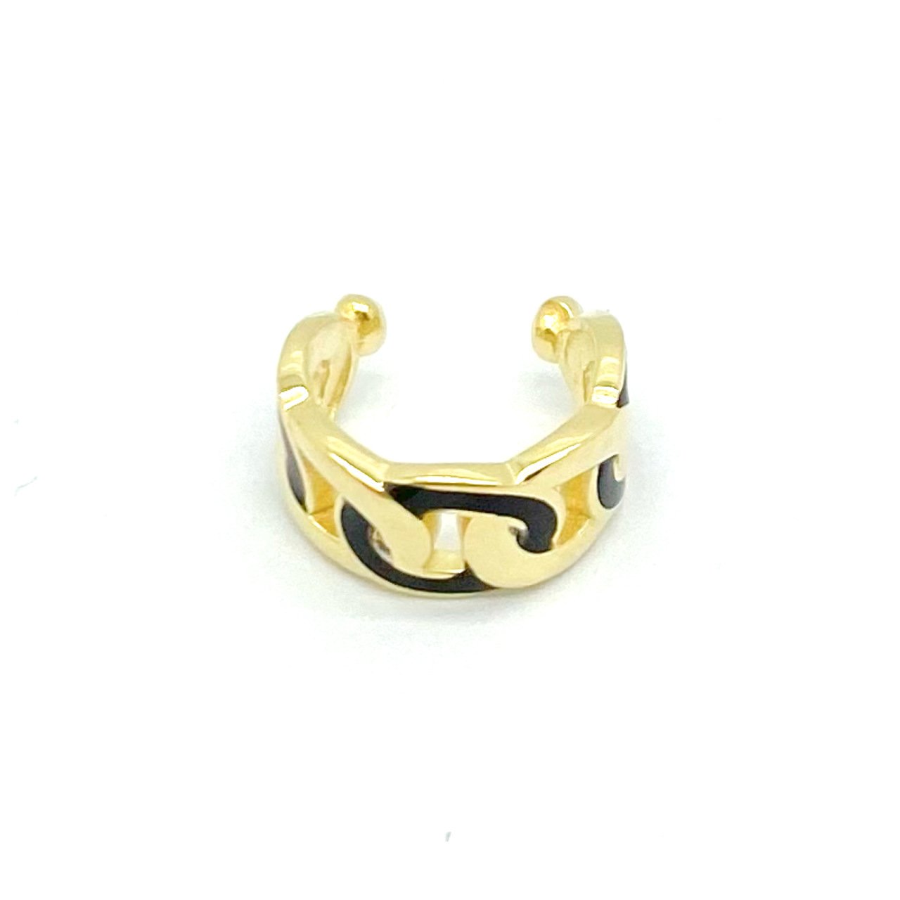 Siyah Gold Zincir Görünümlü Kıkırdak Küpe