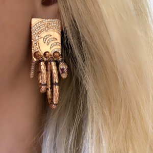 Plate Big Snake Earrings