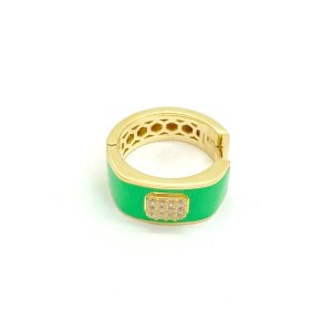 Bold Neon Green Circle Earrings -Tek-