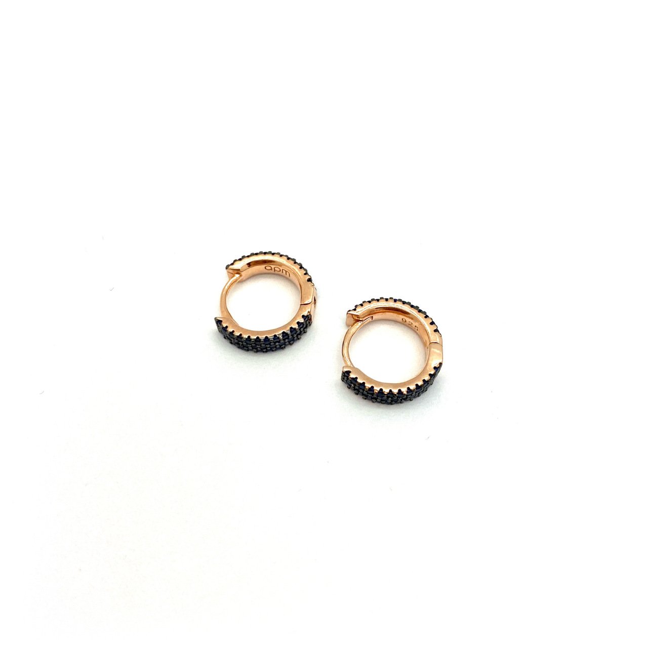 Black Stone Circle Earrings