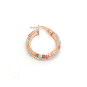 Renkli Mineli Halka Küpe -2cm- -adet-