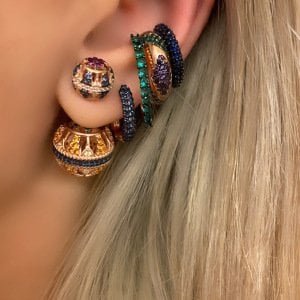 Yeşil Taşlı İnce Earcuff