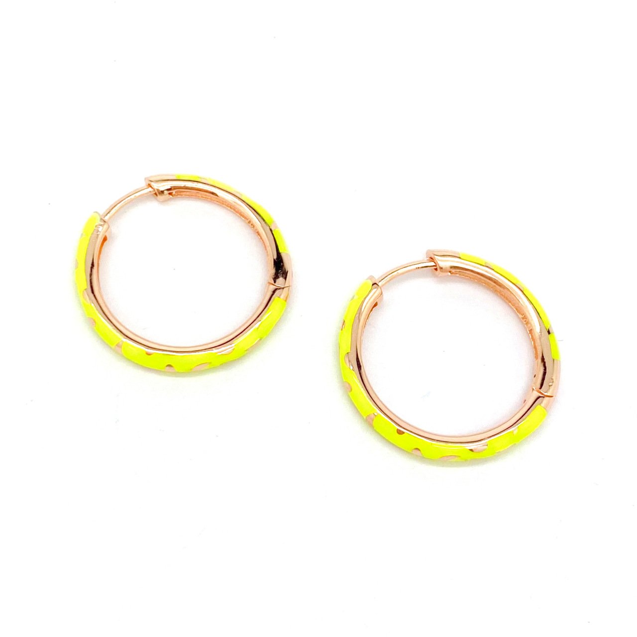 Yellow Enamel Ring Earrings