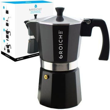 Grosche Milano Moka Pot Siyah 9 cup 450 ml