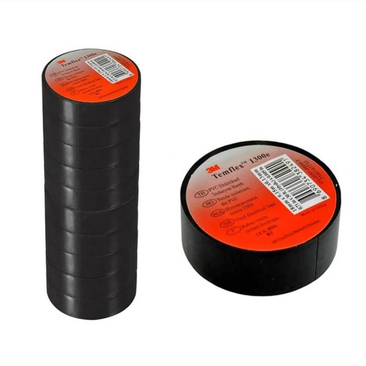 3M Temflex 1300E Pvc Izole Bant Elektrik Bandı 10 lu Paket