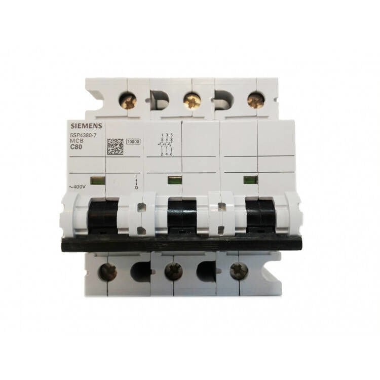 5SP4380-7 80A; 3 FAZLI; 70MM OTOMAT; ANAHTARLI OTOMATİK SİGORTA; 10KA; C TİPİ; YAVAŞ KARAKTERLİ