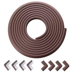 10 Metre Mürdüm - Kahverengi Koruyucu Sarmal Şerit Koruma 10'lu Köşe Koruyucu Yastık ve  Çocuk Bebek Güvenlik Emniyet Setİ