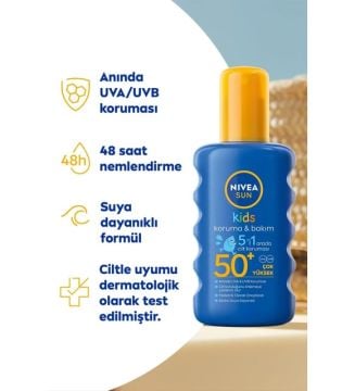 NIVEA Sun 200 ml Sprey - Kids Koruma & Bakım Spf50
