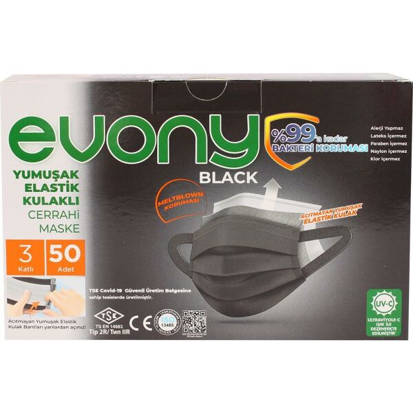 EVONY MASKE SİYAH PK:50 Lİ
