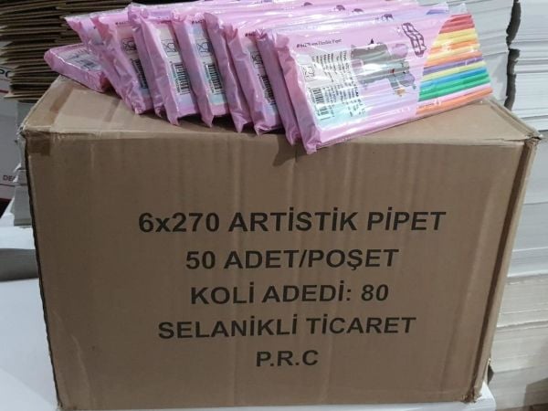 FİLLİ İNCE ARTİSTİK PİPET 4000 ADET 6 MM*280 MM (80 PK:50 Lİ)