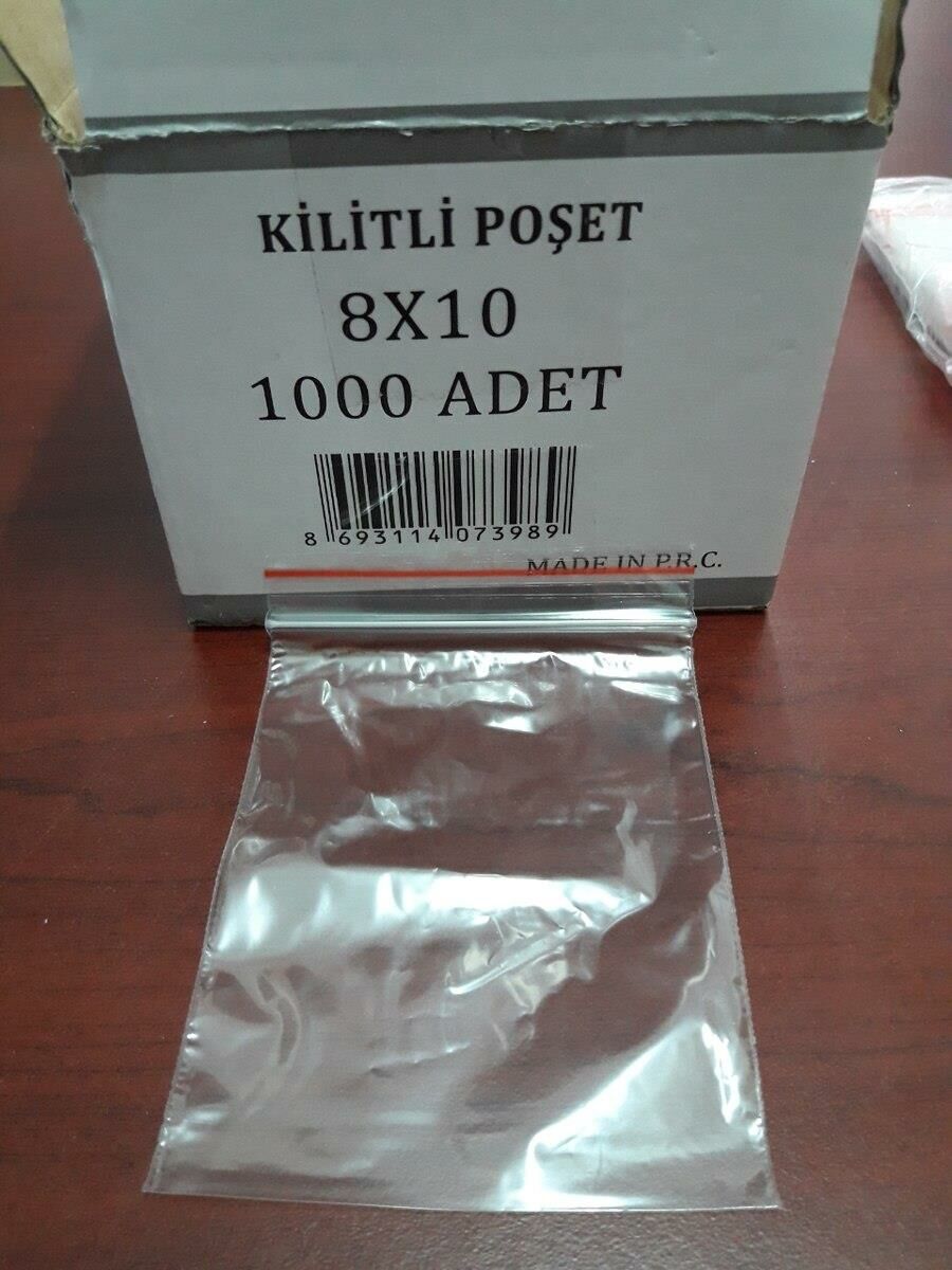 KİLİTLİ TORBA 8*10 CM KUTU 10*PK:100 LÜ =1000 ADET