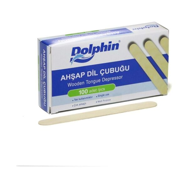 DOLPHİN DİL ÇUBUĞU PK: 100 ADET BOY : 15 CM EN :1,8 CM ( AĞDA SPATULASI OLARAK KULLANILABİLİNİR )