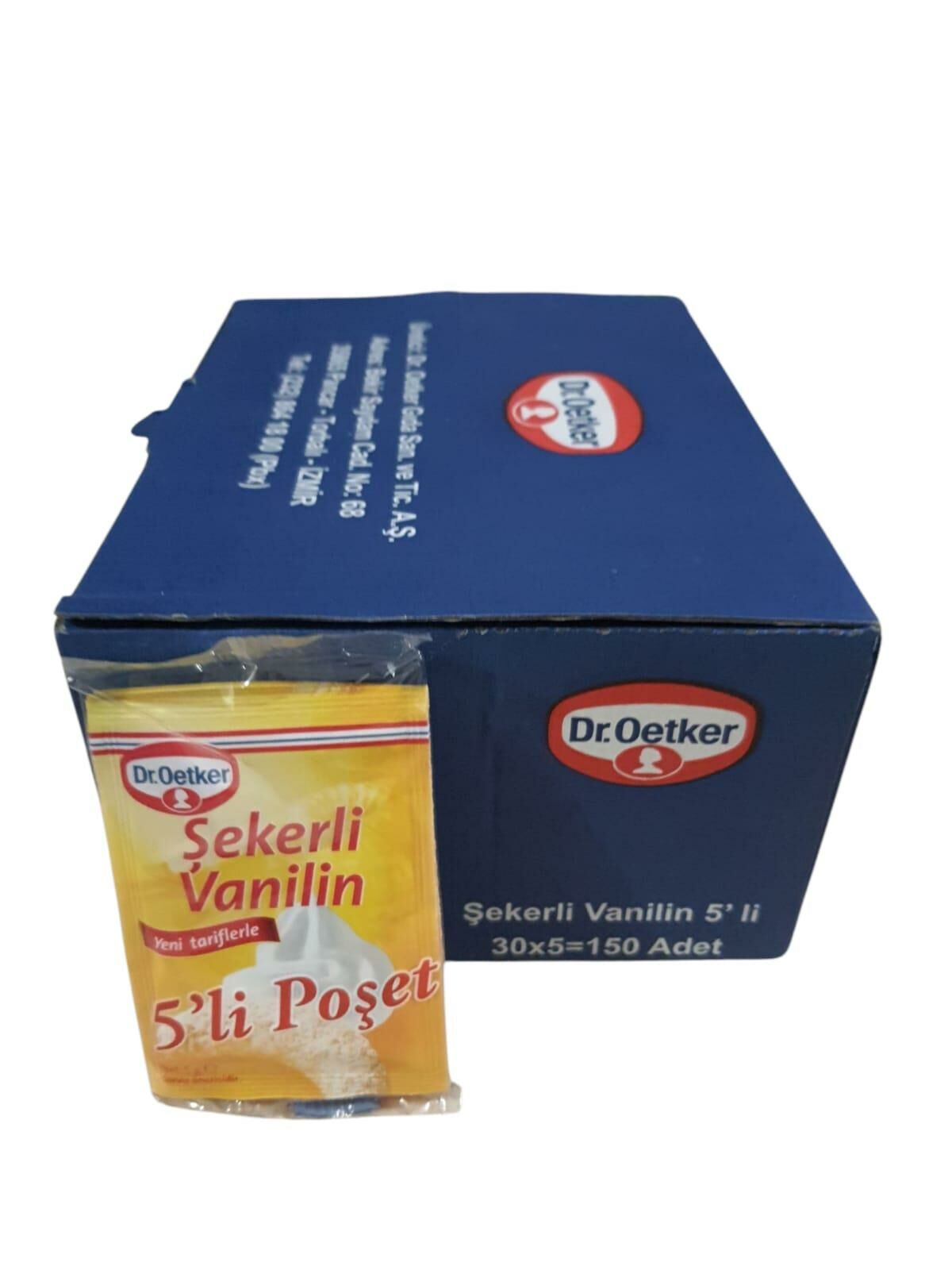 DR OETKER ŞEKERLİ VANİLYA 1 KUTU = 150 PK ( 30*5 Lİ PK ) 1 PK:5 G.