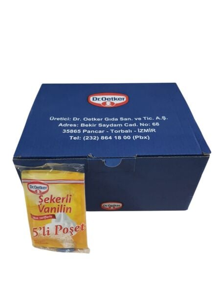 DR OETKER ŞEKERLİ VANİLYA 1 KUTU = 150 PK ( 30*5 Lİ PK ) 1 PK:5 G.