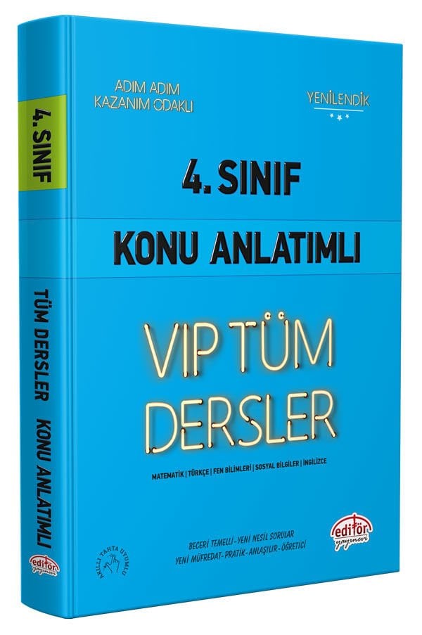 4. Sınıf VIP Tüm Dersler Konu Anlatımlı Mavi Kitap