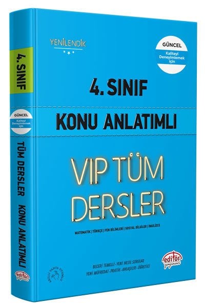 4. Sınıf VIP Tüm Dersler Konu Anlatımlı Mavi Kitap