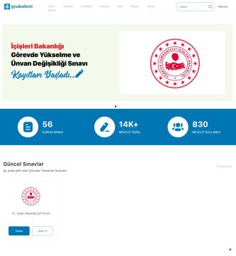 İçişleri Bakanlığı Şef Ünvanı gysakademi Online Sınav Platformu