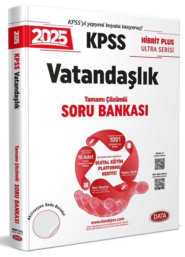 2025 KPSS Hibrit Plus Ultra Serisi Vatandaşlık Soru Bankası - Karekod Çözümlü + Dijital Eğitim Platformu Hediye