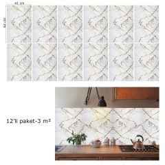 SARI ÇİZGİLİ MERMER DESENLİ PVC PANEL 41X62 cm