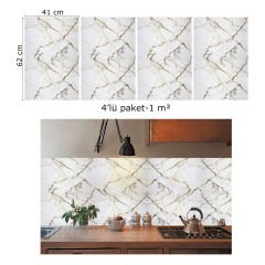 SARI ÇİZGİLİ MERMER DESENLİ PVC PANEL 41X62 cm