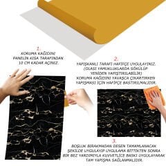 GOLD SİYAH MERMER DESENLİ PVC PANEL 41X62 cm