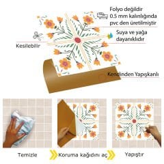 Kendinden Yapışkanlı Portakal Çiçeği Desen 30x30 cm