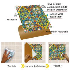 Kendinden Yapışkanlı Talavera Desenli 30x30 cm