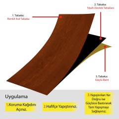 Kendinden Yapışkanlı Altın Meşe Desenli PVC Parke 25x80 cm / 5 Adet / 1 m²