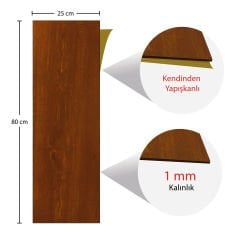 Kendinden Yapışkanlı Altın Meşe Desenli PVC Parke 25x80 cm / 5 Adet / 1 m²