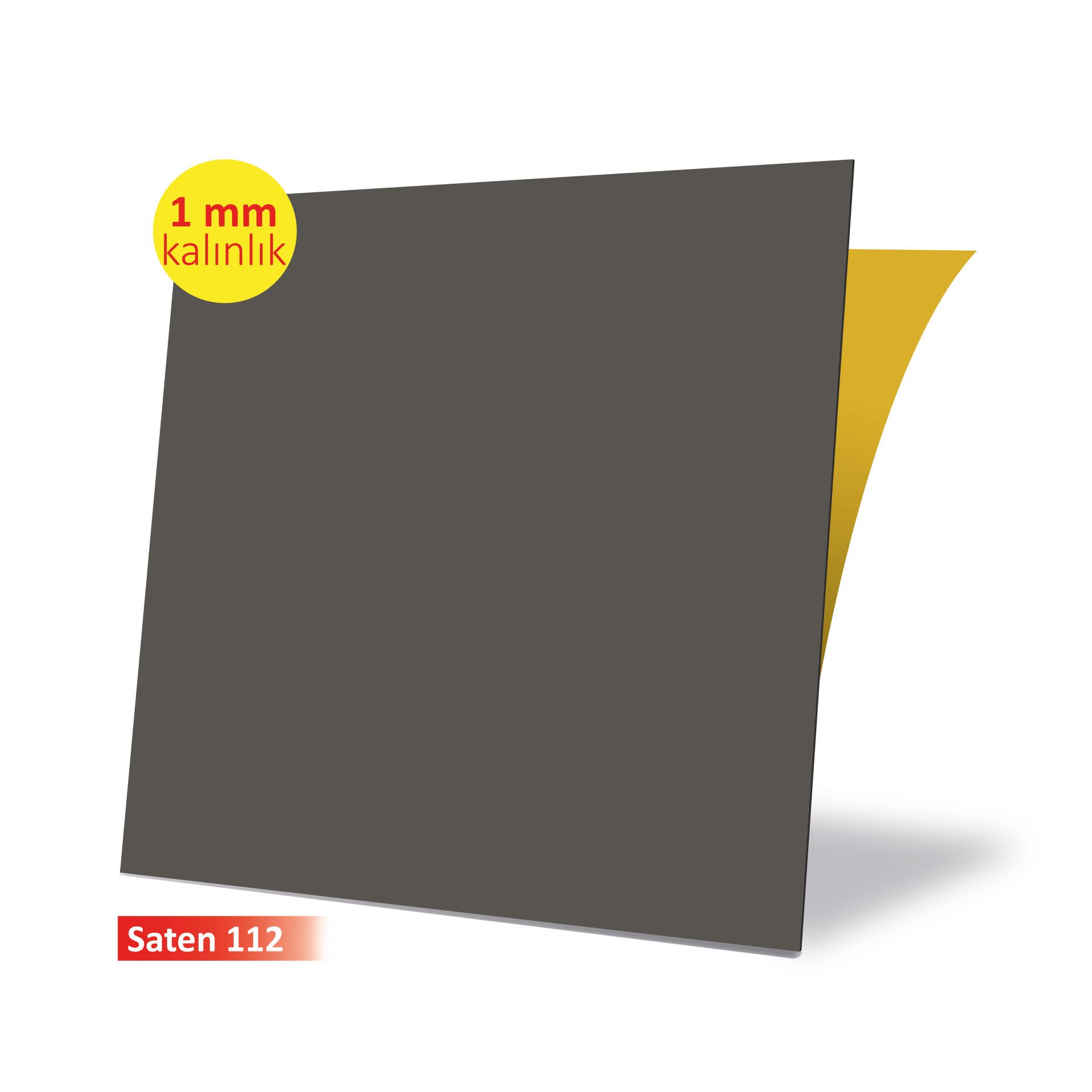 Kendinden Yapışkanlı Soft Saten 112 Koyu Düz Renkli Mat PVC Karo / 1 mm Kalınlık / 1 m² / 32x32 cm