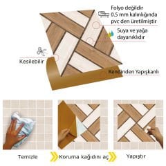 Kendinden Yapışkanlı Ahşap 013 Desenli 30x30 cm