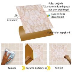 Kendinden Yapışkanlı Mermer 019 Desenli 30x30 cm