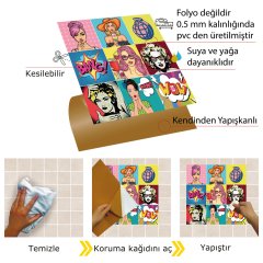 Tink Kendinden Yapışkanlı Fayans Karo Karma Pop Art 30x30 cm