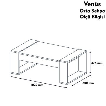 Variant Venüs Orta Sehpa Ceviz - Beyaz