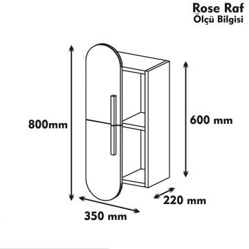 Rose Duvar Raf - Ceviz / Krem (Metalik İnci)