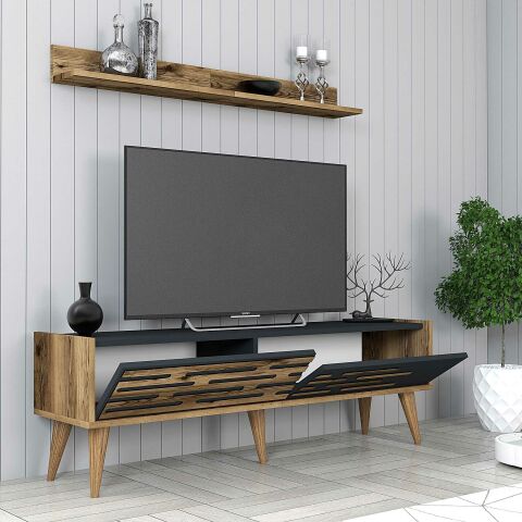 Variant Valensiya 140Cm Tv Ünitesi - Ceviz / Antrasit