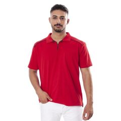 Persmont LT03Y Kırmızı Fermuarlı Biyeli Lakost Tişört