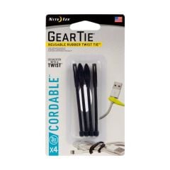 Nite Ize Gear Tie Kablo Düzenleyici Siyah 7.6cm 4lü Paket