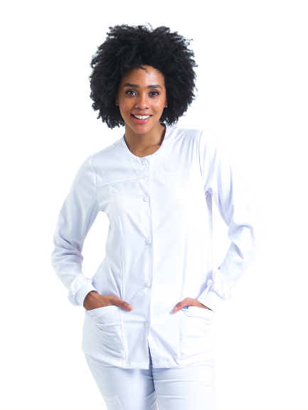 CEKET- Unisex Likralı Beyaz Medikal Ceket