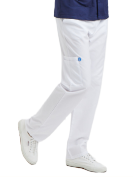 BASIC- Erkek Likralı Beyaz Üniforma Pantolon