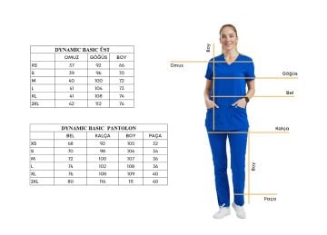 BASIC- Kadın Likralı Yeşil Üniforma Takımı