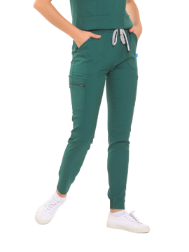JANET- Kadın Likralı Yeşil Medikal Pantolon
