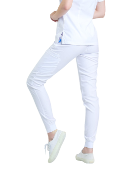 JANET- Kadın Likralı Beyaz Medikal Pantolon