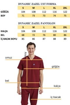 ZAZEL - Erkek Likralı Siyah Medikal Üniforma Üst