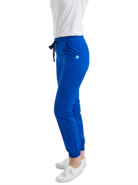 JOGGER- Kadın Likralı Royal Mavi Üniforma Pantolon