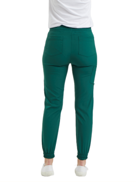 JOGGER- Kadın Likralı Yeşil Üniforma Pantolon
