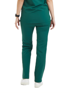 BASIC- Kadın Likralı Yeşil Üniforma Pantolon